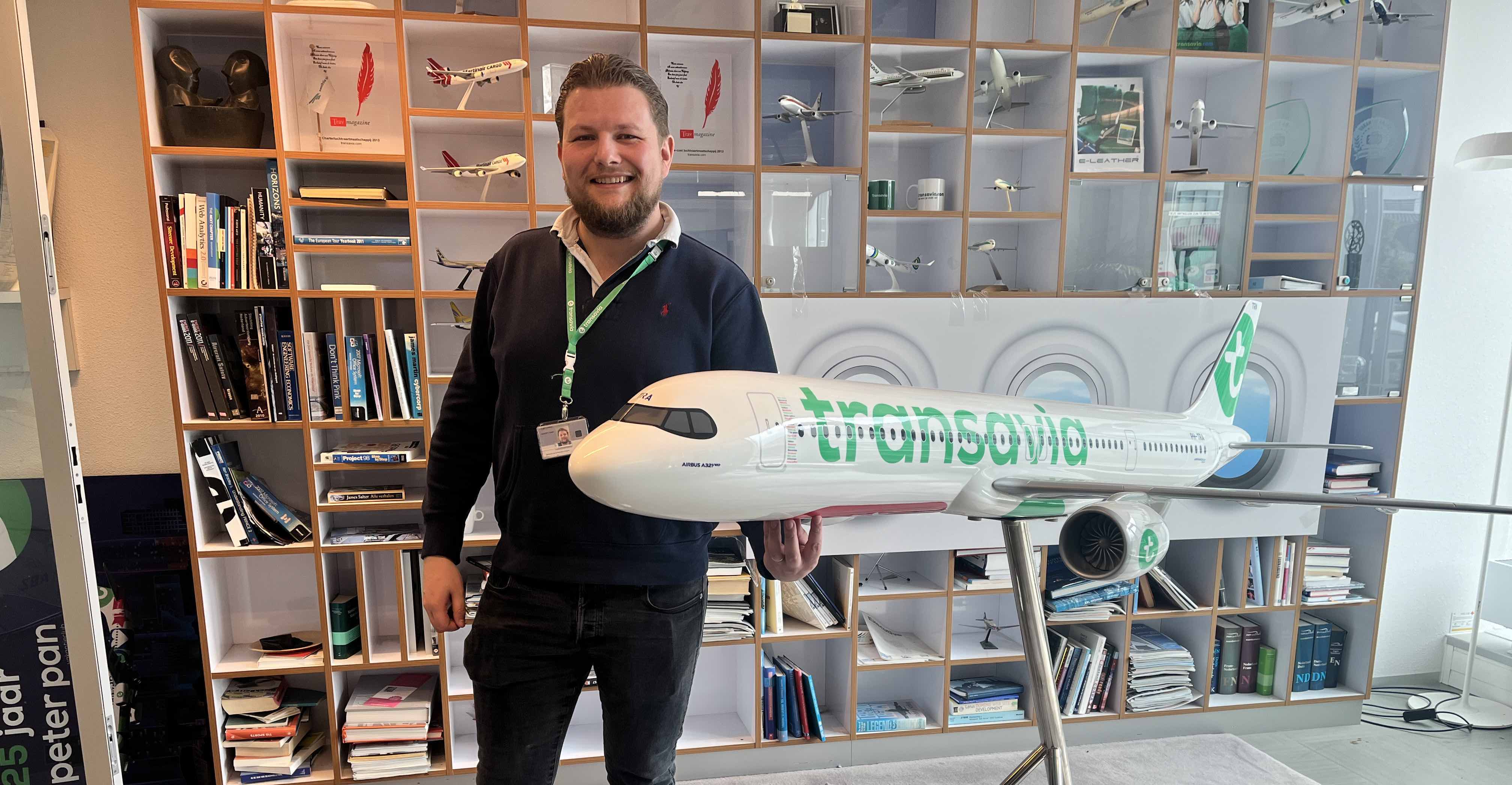 Over de vloer bij Folkert (Transavia) 